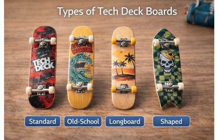 Content Image 2 • Types of Tech Deck boards • ALT: Different types of Tech Deck fingerboards 