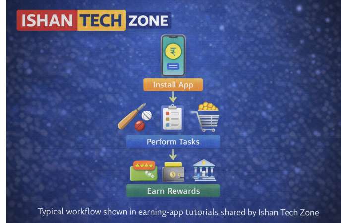 ishan tech zone earning app tutorial workflow diagram