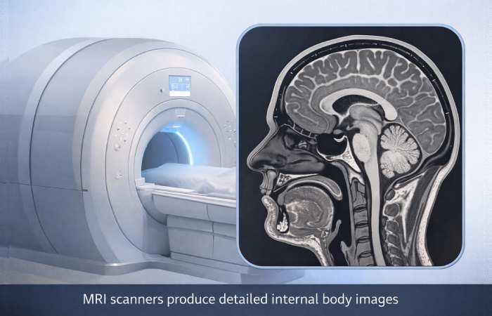 MRI scanners produce detailed internal body images