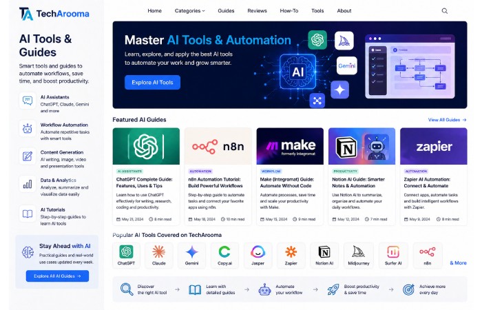 techarooma ai tools guides workflow automation articles